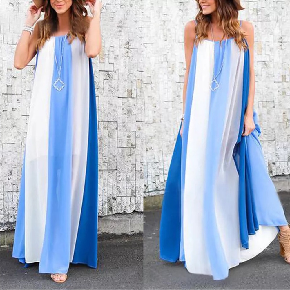 NEW BEAUTIFUL BLUE FULL LENGTH SUNDRESS MAXI💎💎
